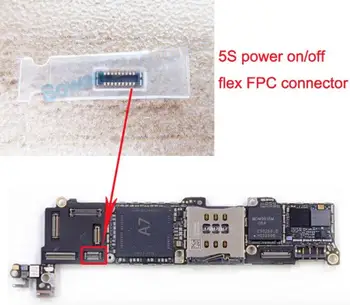 10 бр./лот Конектор J2 спк стартира строителни за iPhone 5S 5C Бутона на захранването Гъвкав кабел за включване/изключване жак спк стартира строителни върху дънната платка Изображение