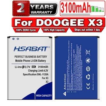 100% Нова батерия HSABAT капацитет 3100mAh за батериите DOOGEE X3 Изображение