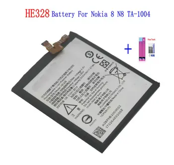1x Нов Взаимозаменяеми Батерия HE328 капацитет 3030 ма за Nokia 8 N8 TA-1004 TA-1012 TA-1052 + Комплект инструменти за ремонт Изображение