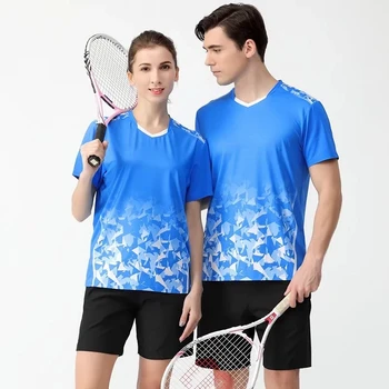 2023 Тениска За Бадминтон Мъжки/Женски Детски Стаи Ризи бързо съхнещи С Къс ръкав за Мъже Форма За Пинг-понг Голф, Бадминтон, тенис на маса Изображение