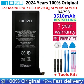 2024 100% Оригинал За Meizu Pro 7 Plus M793Q M793M M793H Батерия с Голям капацитет BA793 Сменяеми Батерии за смартфон 3510 ма Изображение