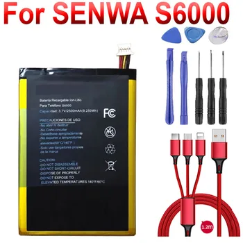 3,7 2500 ма S6000 сменяеми батерии За SENWA S6000 акумулаторна висок клас полимерна литиево-йонна батерия + USB кабел + toolki Изображение