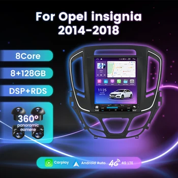 8 Ядрен 2 Din За Opel Insignia 2014-2018 4G LTE Tesla Вертикален екран на Android Авто Радио Мултимедиен плеър BT5.0 Carplay Auto DSP Изображение