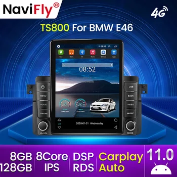 Android 11 DSP Carplay 4G LTE За Tesla Вертикално Автомобилното Радио Стерео Видео за BMW E46 M3 318/320/325/330/335 GPS Мултимедиен Плеър Изображение