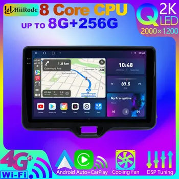 HiiRode Android 12, 8G + 256G QLED 2K CarPlay 360 Панорамен Автомобилен Мултимедиен За Toyota Yaris GR Cross XP210 2020-2023 GPS Navi Радио Изображение