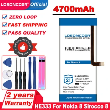 LOSONCOER 4700 mah Батерия HE333 за NOKIA 8 Sirocco 8 Sirocco Global С две SIM-карти 8 Sirocco Global TD-LTE HMD Avatar Изображение
