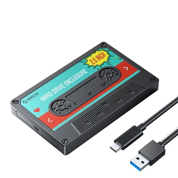 ORICO 2,5-инчов Корпус Твърд Диск SATA ДО USB3.0 Корпус външен Твърд Диск 6 Gbit/с Type-C HDD Калъф Със Стикер САМ Здрав Черен Изображение