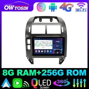 Owtosin Qualcomm 8 Основната 8G + 256G Android 12 Авторадио За Volkswagen VW Polo Mk4 IV 4 2001-2009 GPS 4G СИМ DSP Главното устройство Стерео Изображение