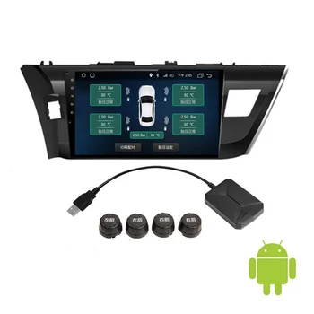 USB Android ГУМИТЕ Авто монитор за налягане на гумите с 4 външни сензори за мониторинг на система за тревога 5, безжична Изображение