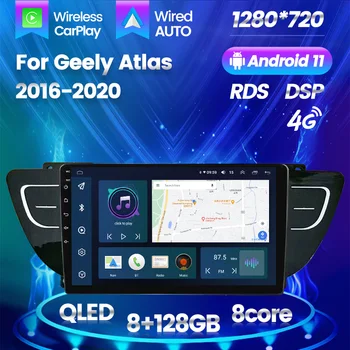 Авто RDS радио Android 11, FM мултимедиен плейър, GPS навигация за Geely Atlas NL-3 2016 - 2020 Главното устройство Carplay Video БТ 8G + 128G Изображение