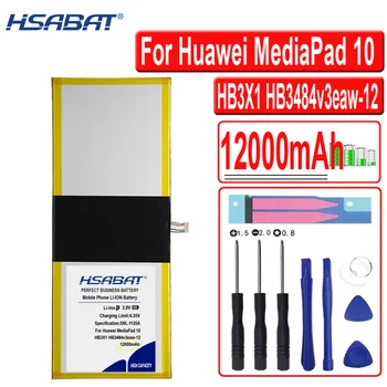 Батерия HSABAT 12000mAh HB3X1 HB3484v3eaw-12 За PC Tablet Huawei MediaPad 10 Link S10-201wa Изображение