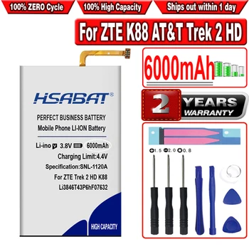 Батерия HSABAT 6000 mah Li3846T43P6hF07632 за AT & T Трек 2 HD Трек 2 HD LTE за ZTE K88 Изображение