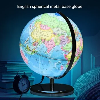 Глобус 20/25 см, английски език, карта на света глобус е с led подсветка, География, учебни пособия за обучение, декорации Изображение