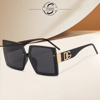 Дамски слънчеви очила луксозен дизайнерски марка в голяма квадратна рамка, модерен поляризирани слънчеви очила с UV400, дамски слънчеви очила Gafas De Sol Изображение