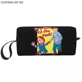Един пътуване до края, чанта за тоалетни принадлежности Horror Chucky, органайзер за детска козметика, органайзер за грим, дамски кутия за съхранение на козметични консумативи Dopp Box Kit Изображение