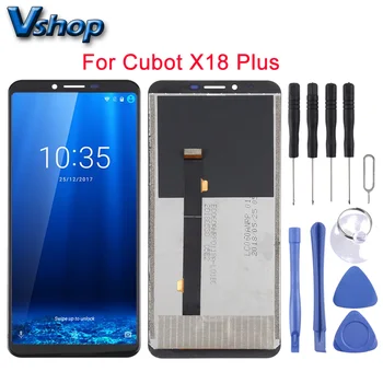 За Cubot X18 Plus LCD дисплей с цифров преобразувател, Пълен монтаж, резервни части за мобилни телефони Изображение