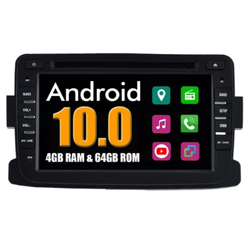 За Renault Dokker Dacia Duster Logan Sandero CarPlay Android 10 Авторадио Стерео Радио Кола DVD GPS Навигация Медии Аудио Изображение