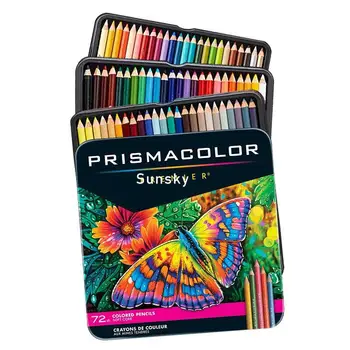 Комплект цветни моливи Prismacolor Premier от 72 различни цветове, цветни моливи Prismacolor за възрастни и детски книги-оцветители Изображение