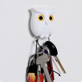 Магнитен ключодържател с мига на совой, многофункционални магнити, за да се запази ключодържател, закачалка за ключове, откриващи очите, cartoony декор Изображение