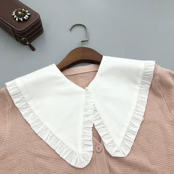 Модерна риза с голям ревера, Подвижни яки за женски блузи, потници, етикет, лента, Подвижна пуловер, Декоративен фалшив яка Изображение
