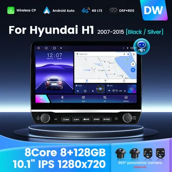 На голям Екран 8G + 128G Android 11 8-Ядрен Авто Радио Мултимедиен аудио плейър Навигация на Видео за Hyundai H1 Grand Starex 2007-2016 Изображение
