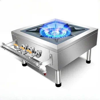 Ниска суповая печка Fierce газ в корейски стил, търговски газова печка на къси крака, единично двухконфорочная горелка на природен газ Изображение
