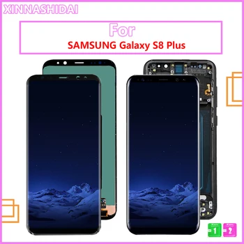 Нов Тестван AMOLED LCD дисплей за SAMSUNG Galaxy S8 Plus G955A G955U LCD Сензорен дисплей, Дигитайзер, Смяна на Рамката Изображение