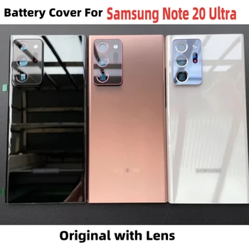 Оригинално ново стъкло за Samsung Galaxy Note 20 Ultra, капак на отделението за батерията, задна капачка, задна капачка, Резервни части с логото на Изображение