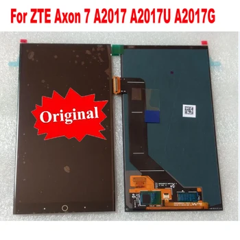 Оригиналът на Най-добрите Работния AMOLED LCD Сензорен дисплей, Дигитайзер, в Събирането, Сензор с Рамка За ZTE Axon 7 A2017 A2017U A2017G Изображение