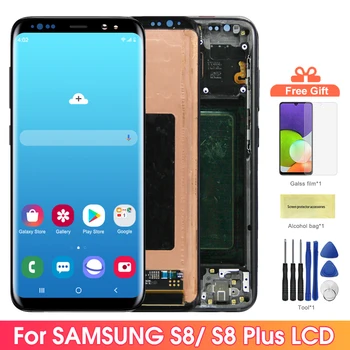 Подмяна на екрана за Samsung Galaxy S8 Plus G955 G955F, LCD дисплей, цифров сензорен екран с рамка за Samsung S8 Изображение