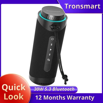 Портативен Bluetooth високоговорител Tronsmart T7 с led подсветка, звуков импулс мощност 30 W, TWS, ATS2853, IPX7 Водоустойчив, Потребителски еквалайзери Изображение