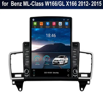 Радиото в автомобила Android 12 с екран Tesla в изправено стил, GPS-навигация, мултимедиен плеър за Mercedes Benz ML-Class W166 GL X166 12-15 Изображение