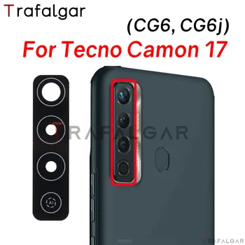 Стъклена леща от задната камера за обратно виждане, за смяна на Tecno Camon 17 CG6 CG6j на самозалепващи стикери Изображение