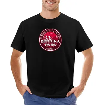 Тениска Bernina Pass Switzerland + стикер, реколта дрехи за момчета, мъжки дрехи с домашен любимец принтом. Изображение