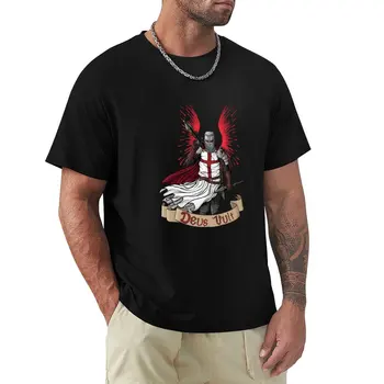 Тениска Deus Vult, дрехи kawaii, тениски, тениски с модел, мъжки дрехи Изображение