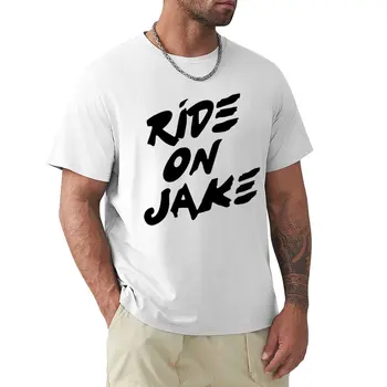 Тениска Ride On Джейк, эстетичная облекло за черни любителите на спорта, мъжки високи тениски Изображение