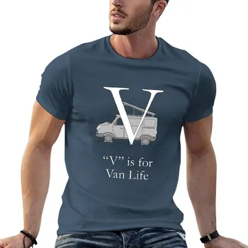 Тениска V'is for Van Life, тениска за момче, тениски за любителите на спорта, летен топ, летни потници, мъжки спортни ризи Изображение