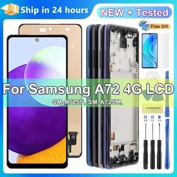 Тестван За Samsung A72 4G A725F LCD дисплей С Сензорен Екран Дигитайзер възли За Samsung A725 A725M/DS LCD С Подмяна на Рамката Изображение