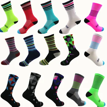 Футболни чорапи за колоездене 2023 г., дишащи баскетболни чорапи Coolmax за бягане на открито, високо качество Изображение