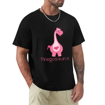 Хубава тениска За бременни Pregosaurus, Черни Мъжки тениски оверсайз Изображение