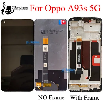 Черно 6,5 инча за Oppo A93s 5G PFGM00 LCD сензорен дисплей, дигитайзер, в събирането, замяна/с рамка Изображение