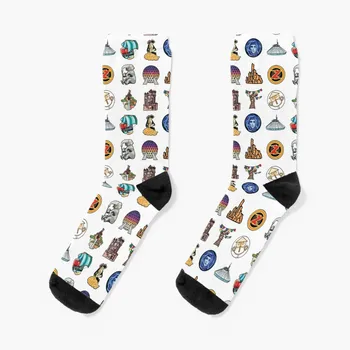 Чорапи с изображение на икона с кола мъжки тенис партиди Дамски чорапи Мъжки Изображение