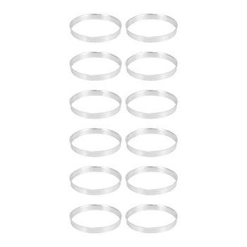 12 X Универсален Алуминиев Комплект втулки за джанти с централен пръстен на главината 74,1 Mm O/D 72,6 Мм I/D Изображение