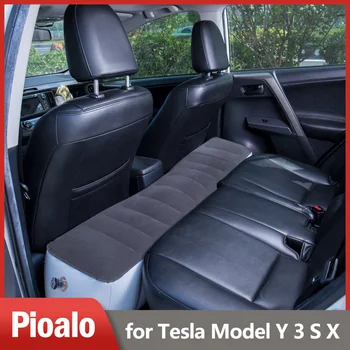 Автомобилен Пътен Надуваем Матрак С Оформяне На Задната Седалка, Възглавница и Надуваеми Легла За нощуване, Надуваем Диван За SUV Автомобил Tesla Model S X Y 3 Изображение