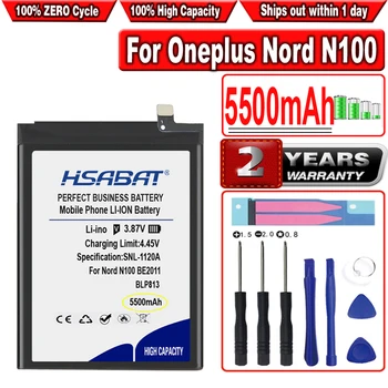 Батерия HSABAT 5500 mah BLP813 за One Plus Oneplus Oppo Nord в n100 BE2011 BE2013 BE2015 /Nord N200 5G Изображение