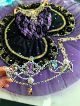 Виолетовият класическо балетное рокля за танци, висококачествено индивидуално рокля за изпълнения на възрастни и деца, дрехи за изпълнения на момичетата Изображение