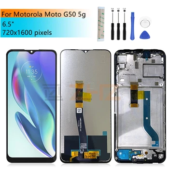 За Motorola Moto G50 5 грама LCD дисплей Със Сензорен Екран Дигитайзер В Събирането на Рамка За Мото G50 5g Резервни Части За Ремонт на 6,5