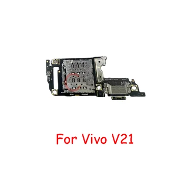 За Vivo V21 V25 V25E конектор за USB-зарядно устройство, зарядно устройство с вашето устройство за четене на сим-карти за връзка на порт за зареждане гъвкав кабел част Изображение