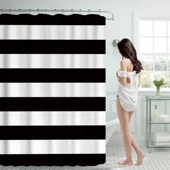 Завеса за душ 70 см с 12 пластмасови куки Завеса за душа В банята Тежка странична завеса за душ, душ Завеса за душ с мрежа за джобове Изображение