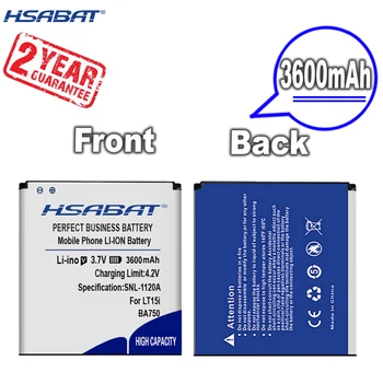 Новият пристигането на [HSABAT] 3600 mah BA750 Взаимозаменяеми Батерия за Sony Ericsson xperia Arc S LT15i LT18i X12 Изображение